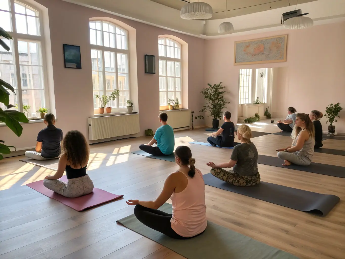 Participants engaged in a yoga workshop at ASSOCIATION HC FORM'UP, focusing on mindfulness and flexibility under the guidance of an experienced yoga instructor.